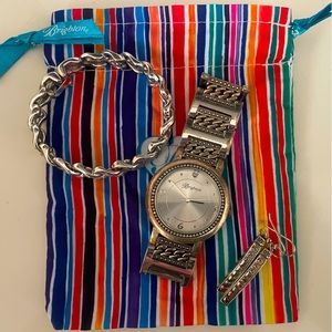 BRIGHTON set: watch, bangle & earrings